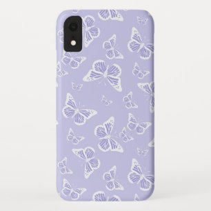 Lila und weißes Schmetterlingsmuster Case-Mate iPhone Hülle