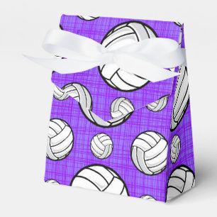 Lila und weißes Volleyballmuster Geschenkschachtel