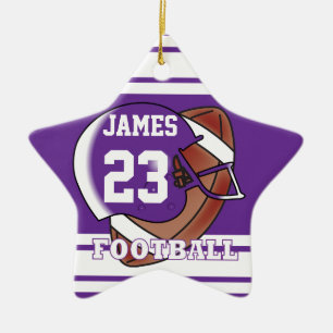 Lila- und Weißfußball Keramikornament