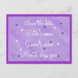 Lila- und Weißsteine Save the Date Postkarten