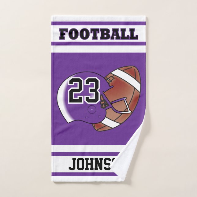 Lila- und WeißStrickfußball Jersey Handtuch (Handtuch)