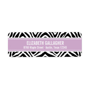 Lila und Zebra Print-Rücksendeadresse
