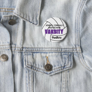Lila Uni-Volleyball-Schulmannschaft Button