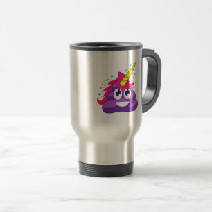 Lila Unicorn Emoji kacken Reisebecher