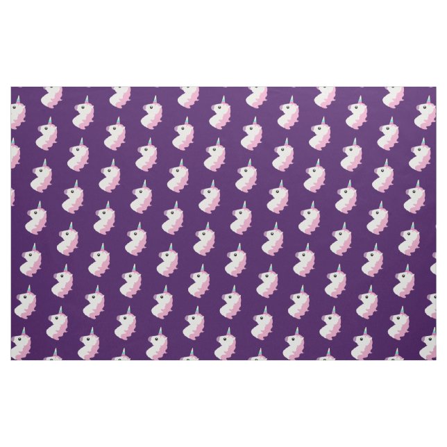 Lila Unicorn Emoji Muster-Gewebe Stoff (Yard (91,4 cm))