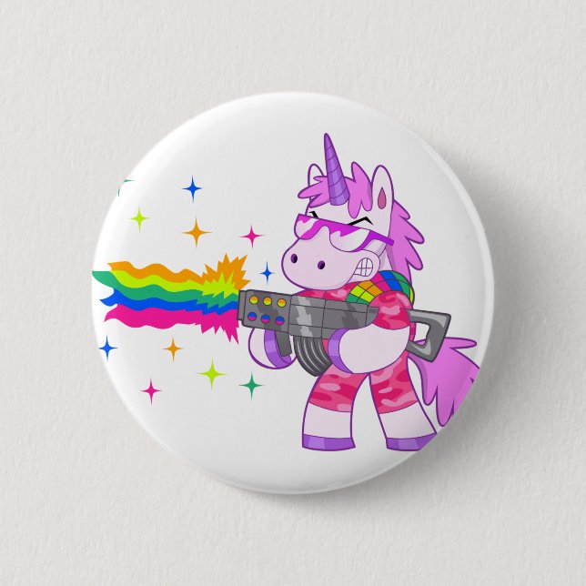 Lila Unicorn - Gewehr Button (Vorderseite)