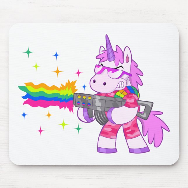 Lila Unicorn - Gewehr Mousepad (Vorne)
