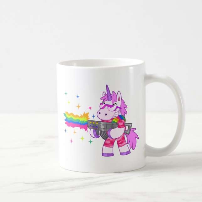 Lila Unicorn - Gewehr Tasse (Rechts)