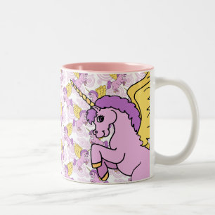 Lila Unicorn-Grafik Zweifarbige Tasse