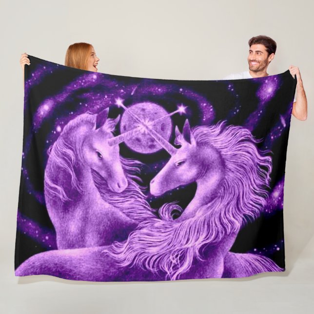 Lila Unicorn-Liebhaber-Satin-Plüsch Fleecedecke (Beispiel)