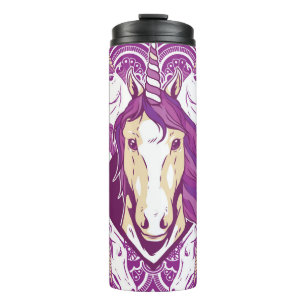 Lila Unicorn Mandala Thermosbecher