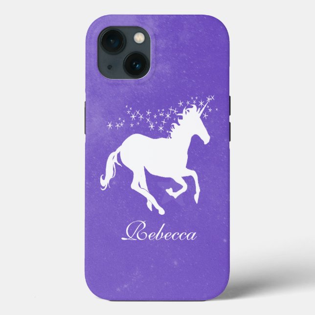 Lila Unicorn Personalisiert Case-Mate iPhone Case (Rückseite)