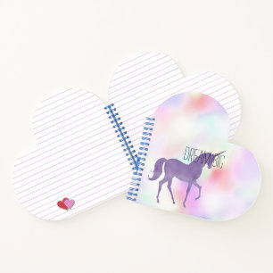Lila Unicorn Pink Rainbow Girl Notizbuch