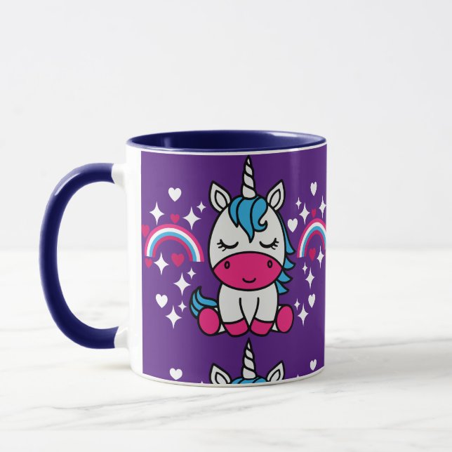Lila Unicorn Pony Tasse (Links)