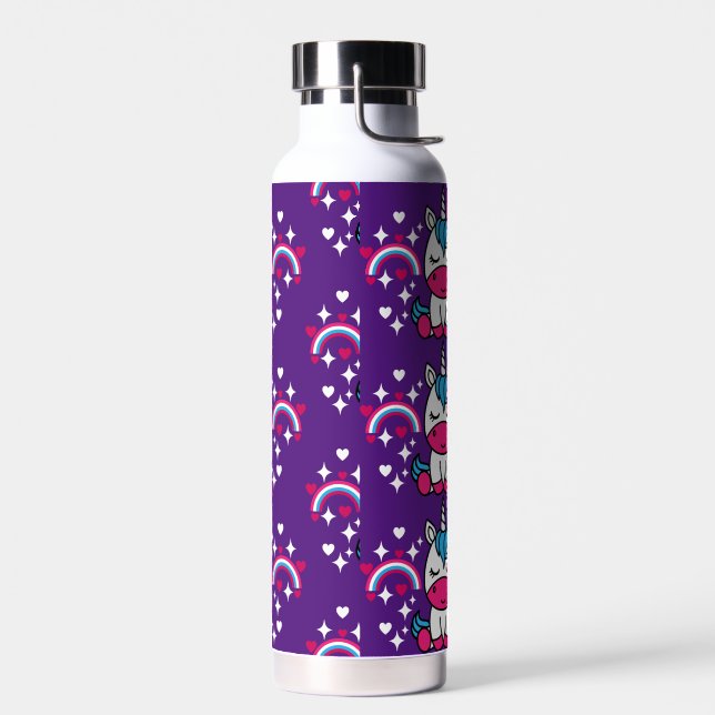 Lila Unicorn Pony Trinkflasche (Links)