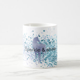 Lila Unicorn Sparkle Aqua Glittery Confetti Verwandlungstasse