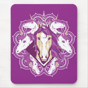 Lila UnicornMandala Mousepad