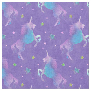 Lila Unicorns-rosa Sterne Stoff