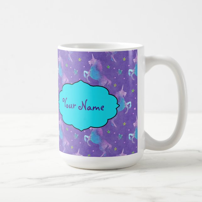 Lila Unicorns-rosa Sterne Tasse (Rechts)