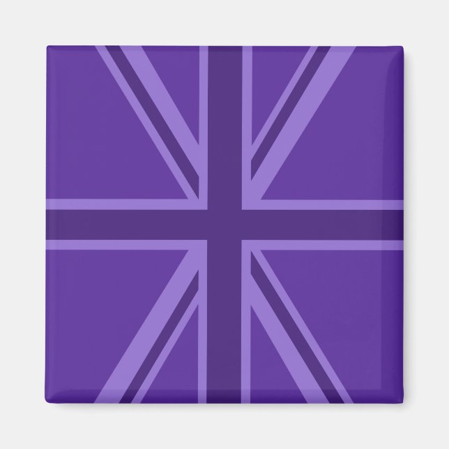 Lila Union Jack Design Magnet (Vorne)