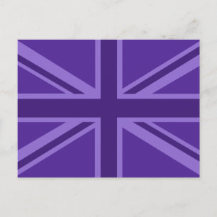 Lila Union Jack Design Postkarte