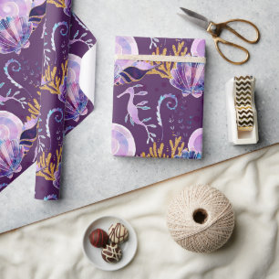 Lila unter dem Meer mit Glitzer Geschenkpapier