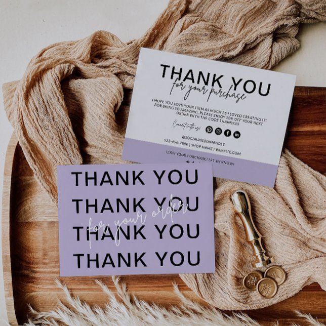 Lila Unternehmen dank Karte (Purple Business Thank You Card)