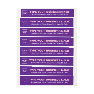 Lila Unternehmenswrap rund um das Adressetikett Rundum-Adressaufkleber