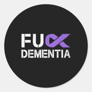 Lila Unterstützung für das Bewusstsein von Demenz Runder Aufkleber