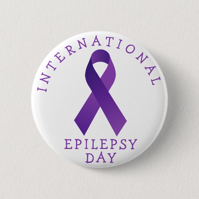 Lila Unterstützung für den Internationalen Epileps Button (Vorderseite)