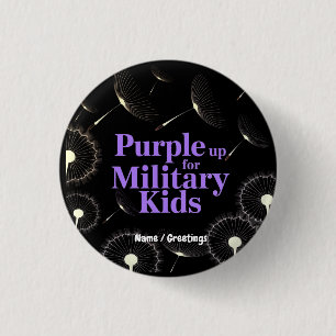 Lila Unterstützung für Militärkids-Löwenleuchter Button
