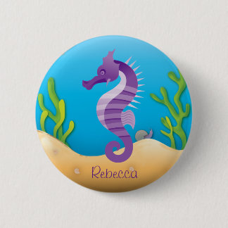 Lila UnterwasserSeepferd Button