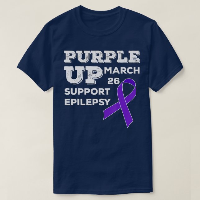 Lila UP-März 26 Unterstützung Epilepsie Awareness  T-Shirt (Design vorne)