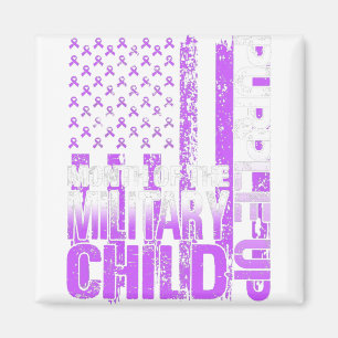 Lila Up Military Child Monat USA Flag T - Shirt1 Magnet