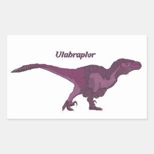 Lila Utahraptor rechts Rechteckiger Aufkleber