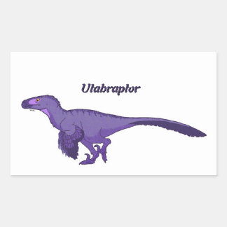 Lila Utahraptor Verlassen Rechteckiger Aufkleber