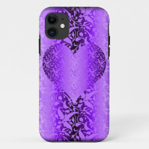 lila Valentine Herz des Damastes Case-Mate iPhone Hülle