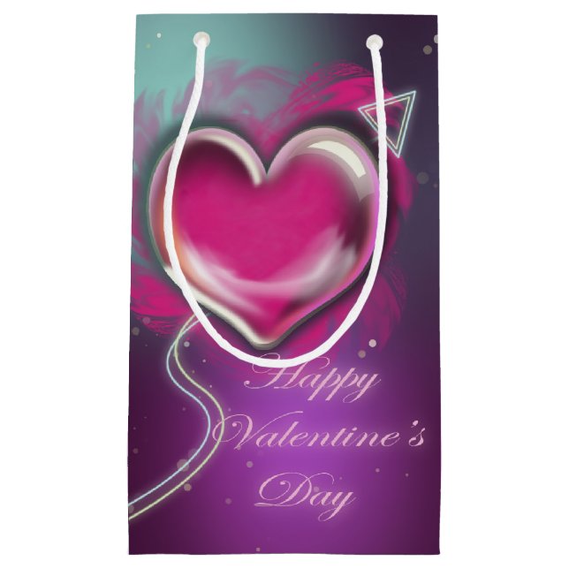 Lila Valentinstag Kleine Geschenktüte (Vorderseite)