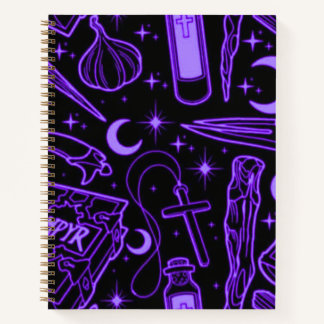 Lila Vampirdesign Hardcover-Spiralheft Notizbuch