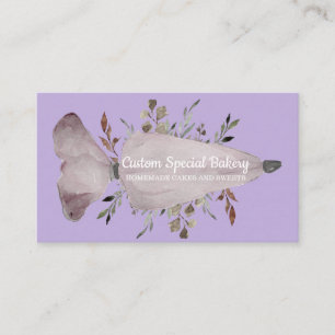 Lila Vanille Bäckerei Blumen Kuchen Gebäck Visitenkarte