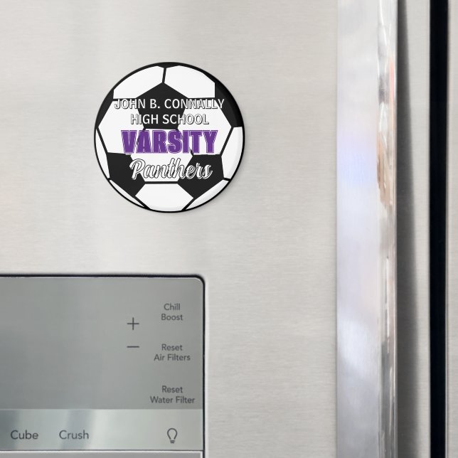 Lila Varsity-Fußballmannschaft Benutzerdefinierte  Magnet (In Situ (Kühlschrank))