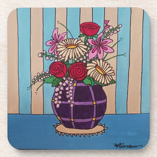 Lila Vase Getränkeuntersetzer (Vorderseite)