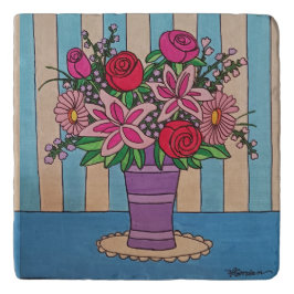 Lila Vase-Marmor Töpfeuntersetzer
