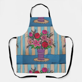 Lila Vase Schürze