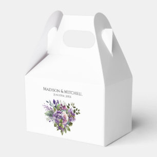 Lila Veilchen-Aquarell-Blumenstrauß-Hochzeit Geschenkschachtel