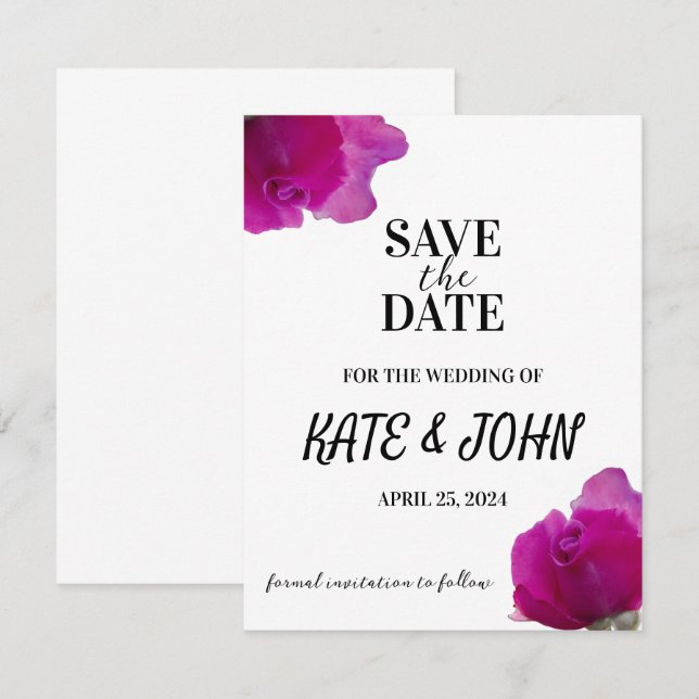 Lila Veilchen Blumen  Save The Date (Vorne/Hinten)