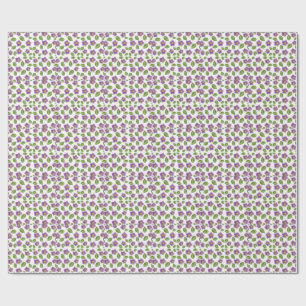 Lila Veilchen Blumenmuster Leinwand – Kunst Geschenkpapier