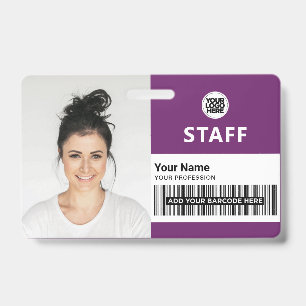 Lila Veilchen Geschäftsfoto Personal ID Ausweis