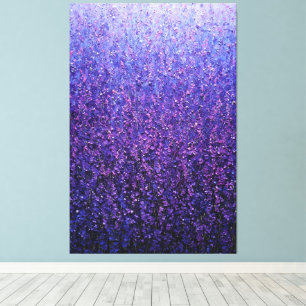 Lila Veilchen Lavendel Feld Abstrakte Wandkunst Leinwanddruck