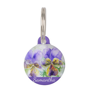 Lila Veilchen Veilchen Aquarell floral Blume Haustiermarke